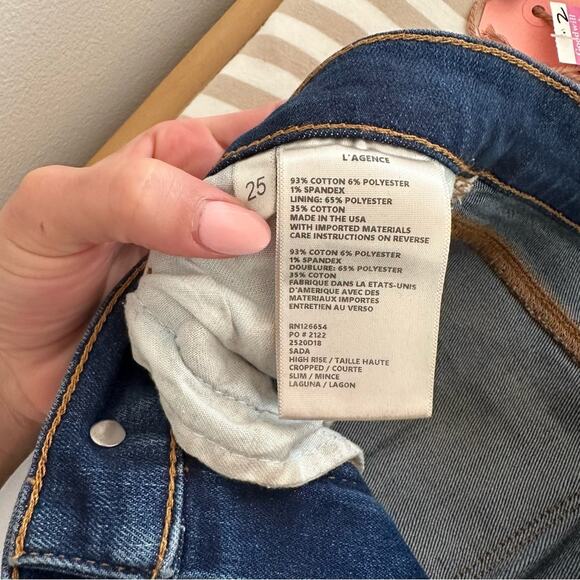 L'Agence Sada High Rise Cropped Slim Jeans in Laguna - Picture 9 of 9